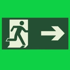 Placa de sinalização s1 Rota de Fuga Saída