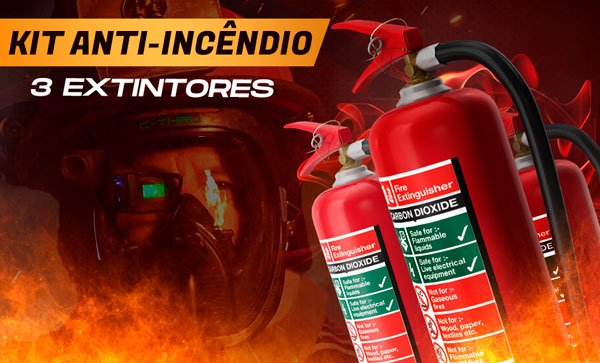 kit anti incêndio extintores ABC triamom