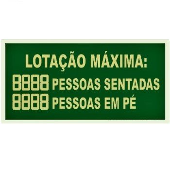 Placa de sinalização M2 lotação maxima 30 x 15 REF - 886 - Imagem 2