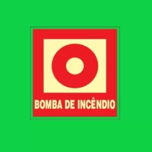 Placa de Sinalização E3 Bomba de Incêndio 20 x 20 REF - 1122