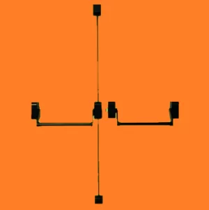 Barra antipânico com aste para porta  dupla sem chave REF - 457