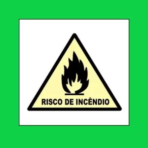 Placa de sinalização A2 risco de incêndio 20 x 20  REF - 1290