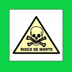 Placa de sinalização  PM risco de morte 20 x 20  REF - 1692