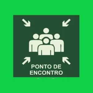 Placa de sinalização ponto de encontro 20 x 20  REF - 1650